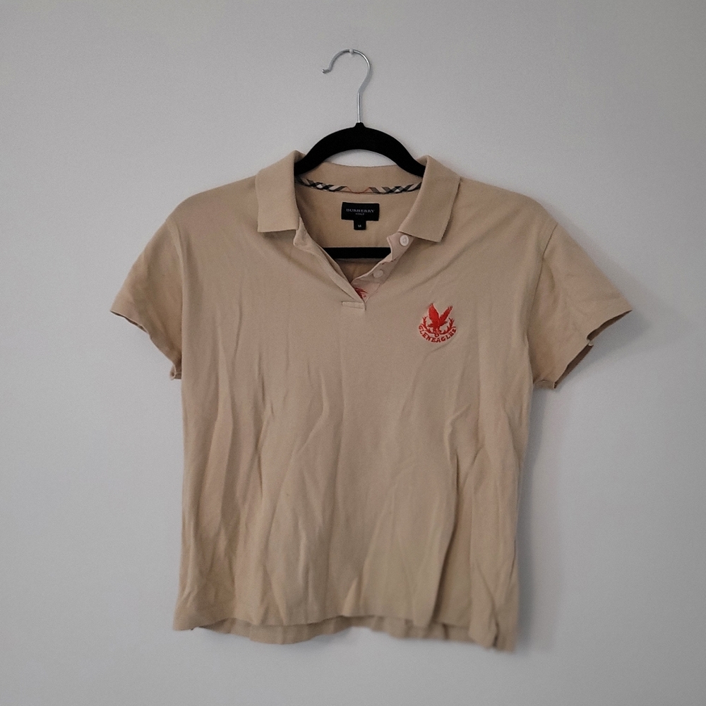 Burberry tan cropped polo